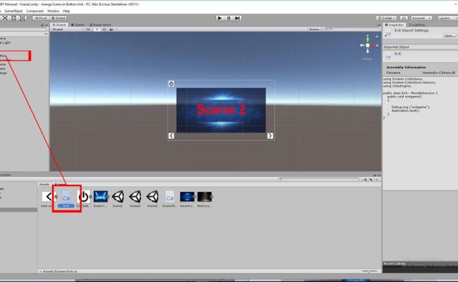 Change Scene On Button Click Using C# Scripts In Unity